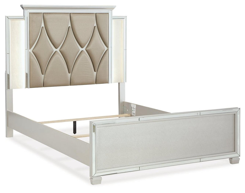 Lindenfield Silver Queen Panel Bed - Ella Furniture