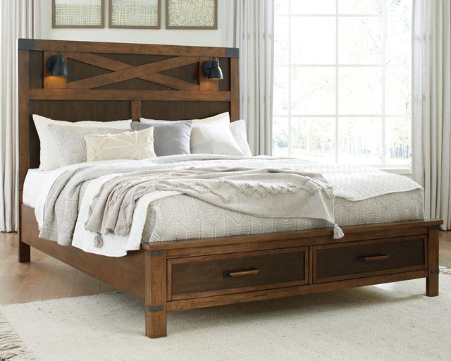 Wyattfield Two-tone Queen Panel Bed With Storage - Ella Furniture