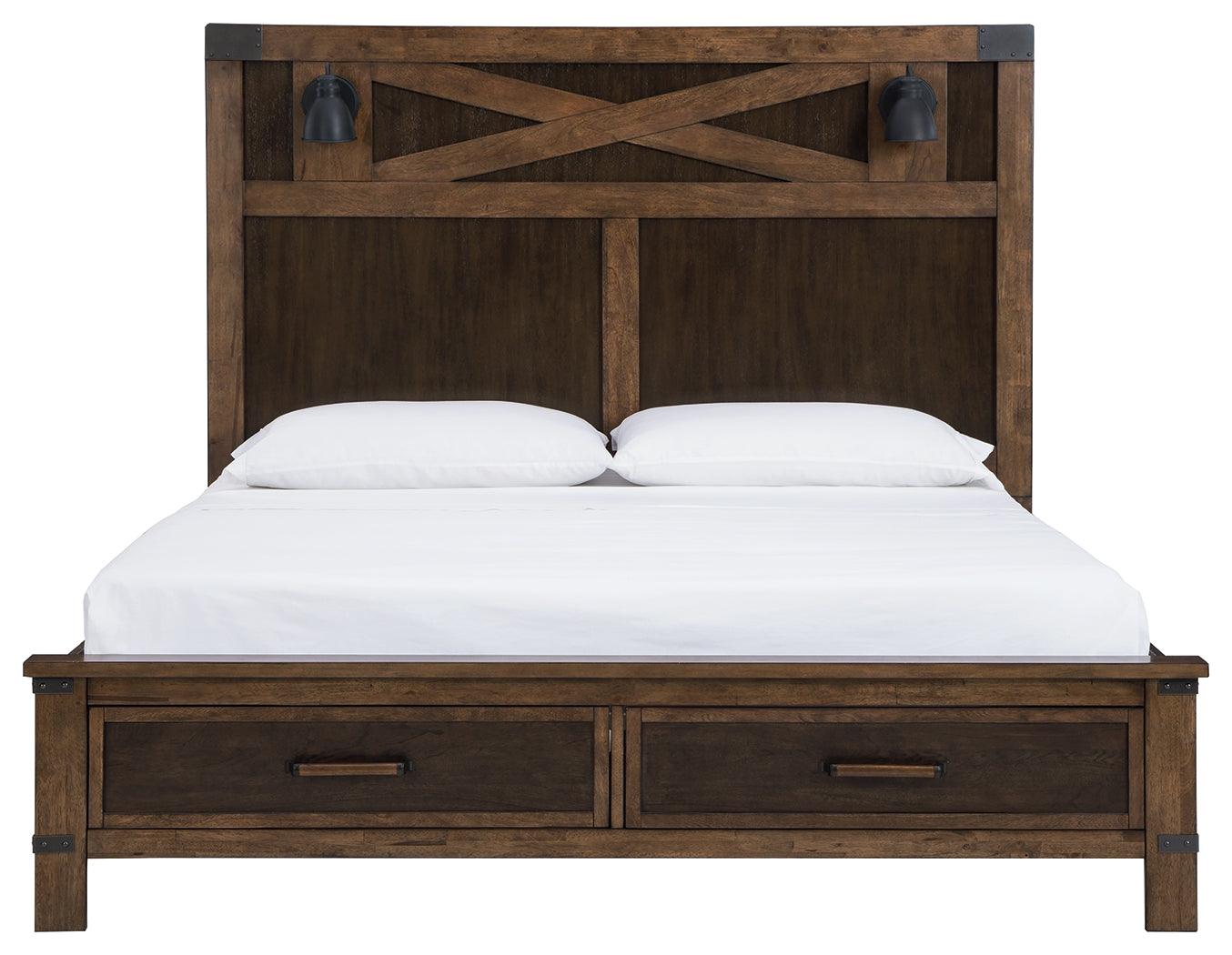 Wyattfield Two-tone Queen Panel Bed With Storage - Ella Furniture