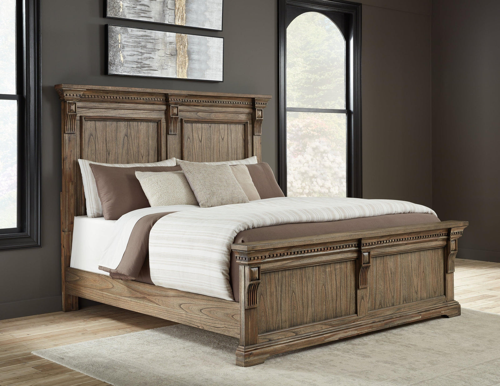 Markenburg Brown King Panel Bed - Ella Furniture