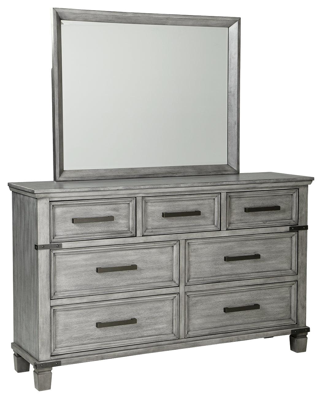 Russelyn Gray Dresser And Mirror - Ella Furniture