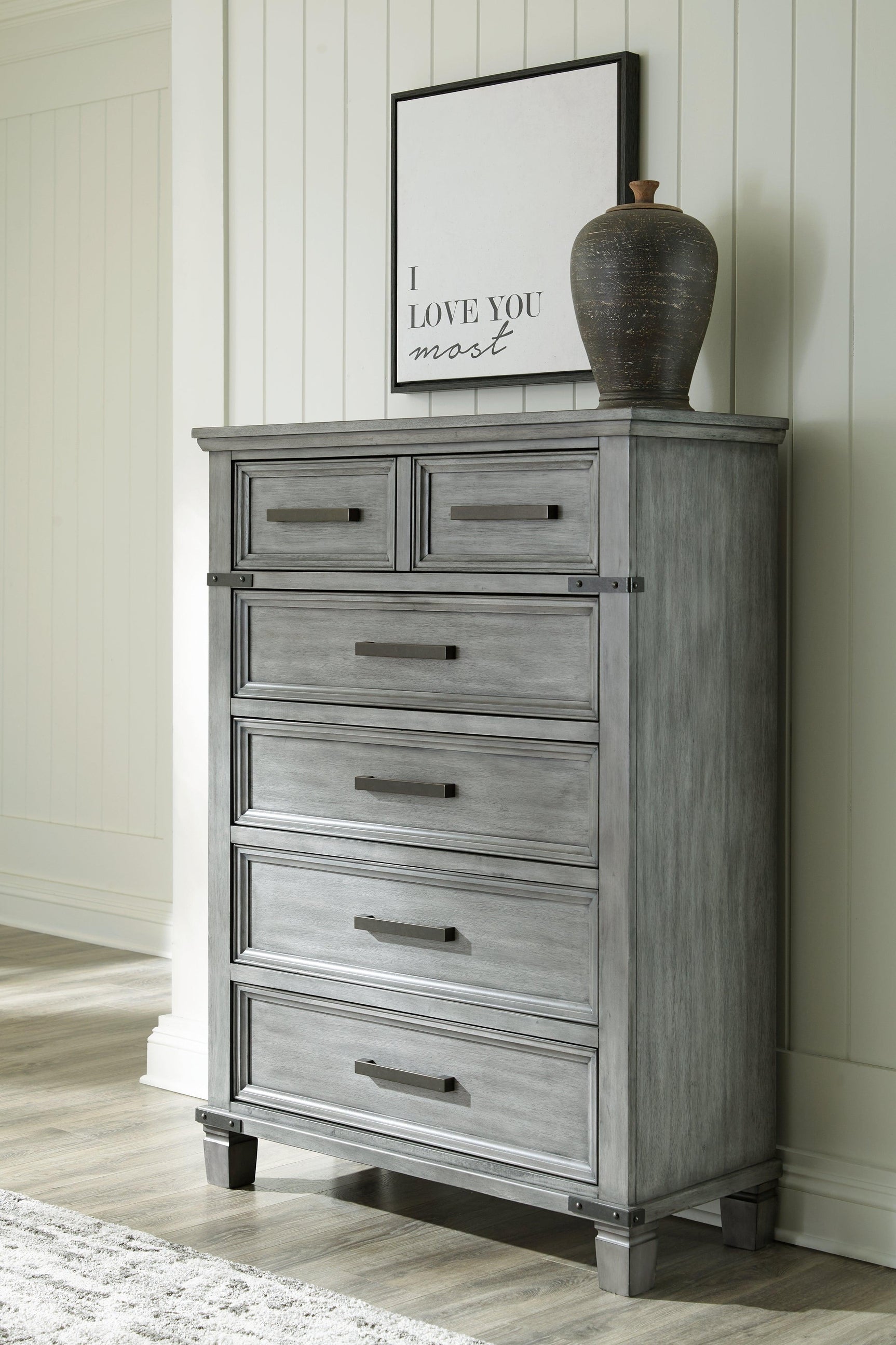 Russelyn Gray Chest Of Drawers - Ella Furniture