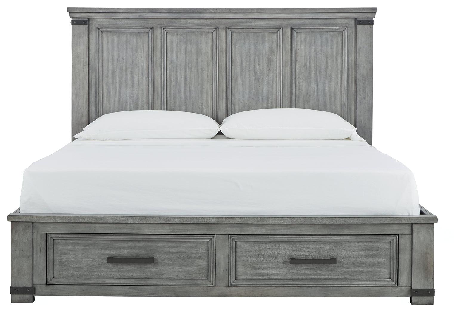 Russelyn Gray Queen Storage Bed - Ella Furniture