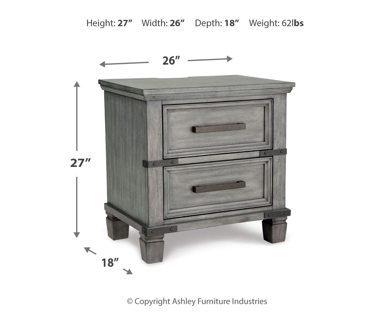 Russelyn Gray Nightstand - Ella Furniture