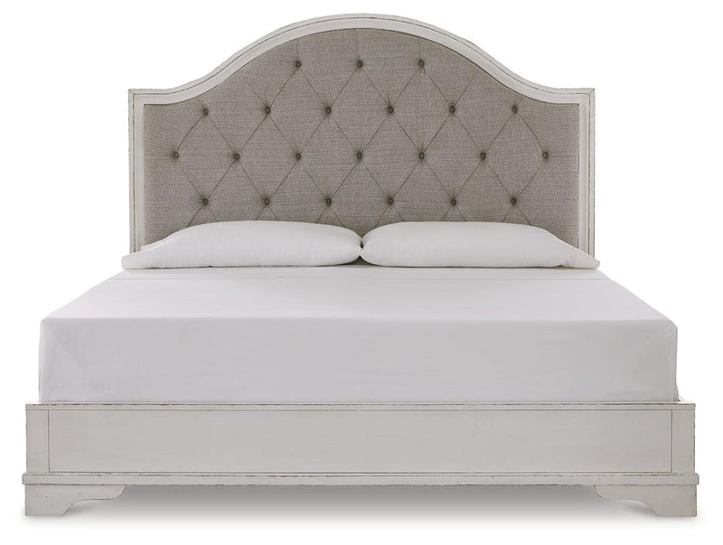 Brollyn Two-tone King Upholstered Panel Bed - Ella Furniture