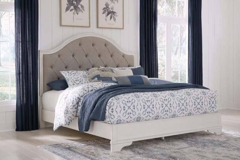 Brollyn Two-tone Queen Upholstered Panel Bed - Ella Furniture