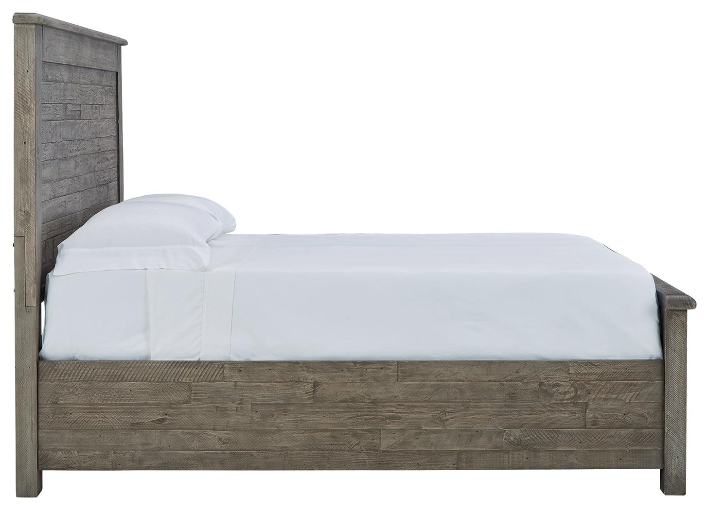 Brennagan Gray Queen Panel Bed With Storage - Ella Furniture