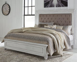 Kanwyn Whitewash King Panel Bed - Ella Furniture