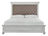 Kanwyn Whitewash King Panel Bed - Ella Furniture