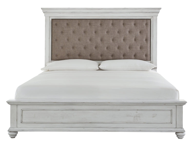 Kanwyn Whitewash King Panel Bed