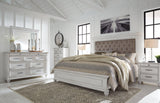 Kanwyn Whitewash King Panel Bed - Ella Furniture