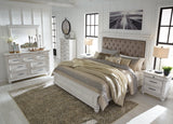 Kanwyn Whitewash King Panel Bed - Ella Furniture