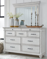 Kanwyn Whitewash Dresser And Mirror - Ella Furniture