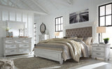 Kanwyn Whitewash King Panel Bed - Ella Furniture