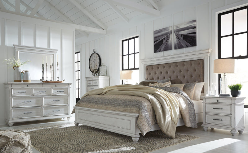 Kanwyn Whitewash King Panel Bed