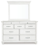 Kanwyn Whitewash Dresser And Mirror - Ella Furniture