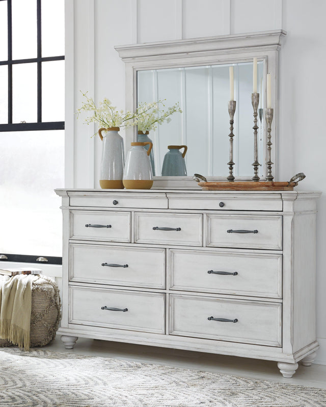 Kanwyn Whitewash Dresser And Mirror - Ella Furniture