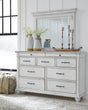 Kanwyn Whitewash Dresser And Mirror - Ella Furniture