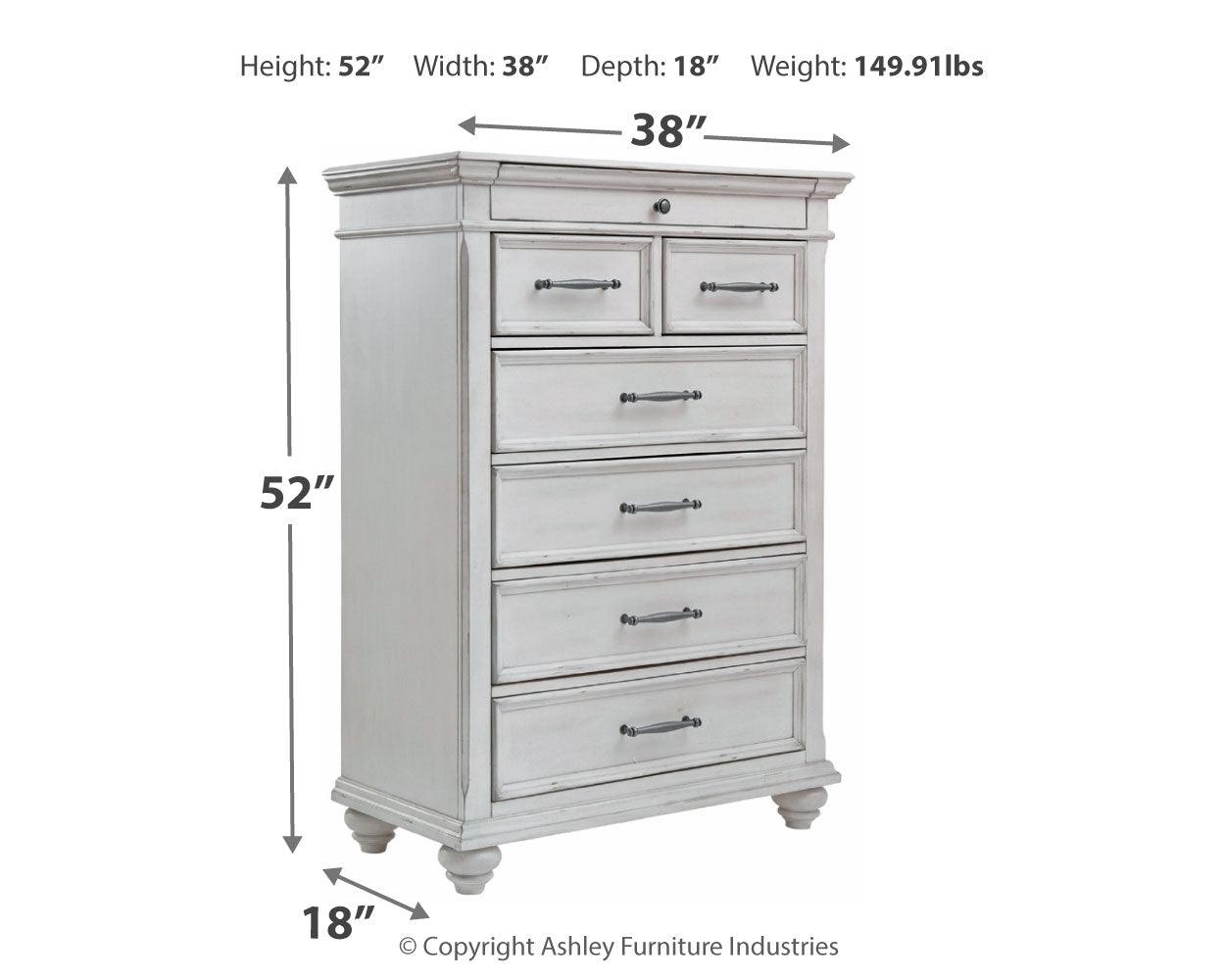 Kanwyn Whitewash Chest Of Drawers - Ella Furniture