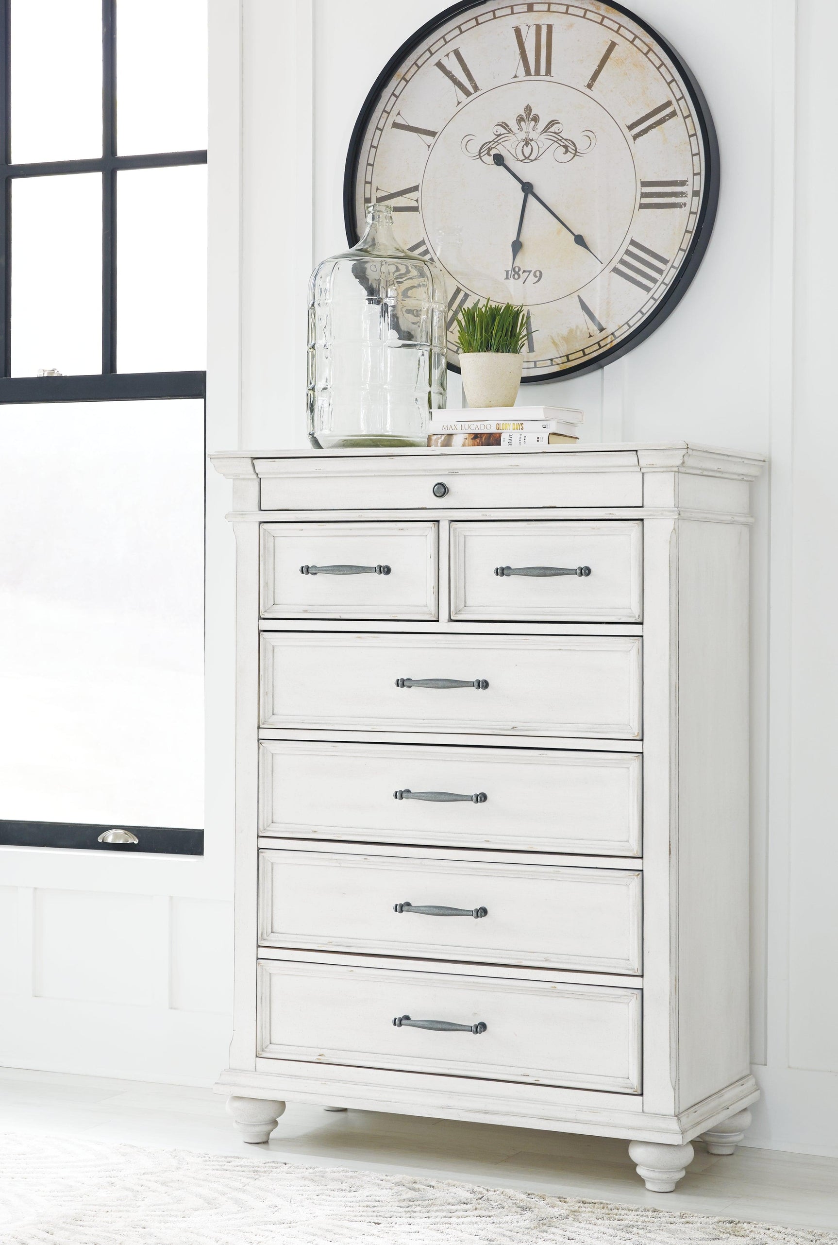 Kanwyn Whitewash Chest Of Drawers - Ella Furniture