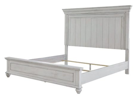 Kanwyn Whitewash Queen Panel Bed B777B2 - Ella Furniture