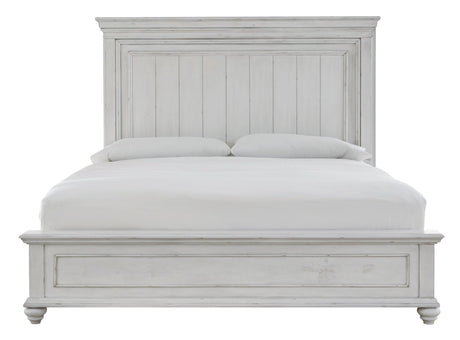 Kanwyn Whitewash Queen Panel Bed B777B2 - Ella Furniture