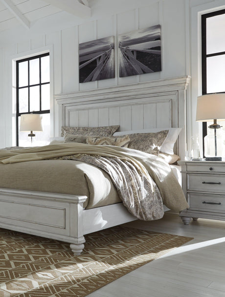 Kanwyn Whitewash Queen Panel Bed B777B2 - Ella Furniture