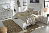 Kanwyn Whitewash King Panel Bed With Storage Bench - Ella Furniture