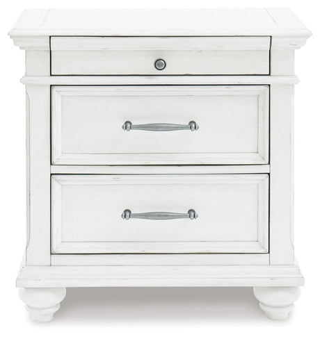 Kanwyn Whitewash Nightstand - Ella Furniture