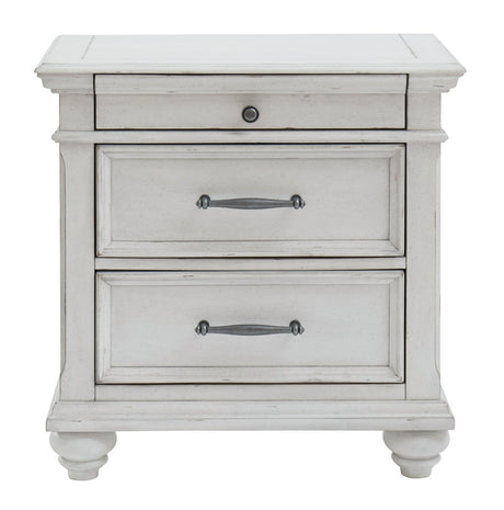 Kanwyn Whitewash Nightstand - Ella Furniture