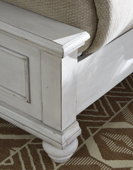 Kanwyn Whitewash Queen Panel Bed B777B2 - Ella Furniture