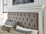 Kanwyn Whitewash King Panel Bed - Ella Furniture