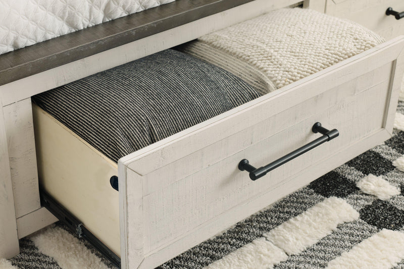 Brewgan Two-tone King Panel Storage Bed - Ella Furniture
