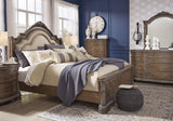 Charmond Brown King Upholstered Sleigh Bed - Ella Furniture