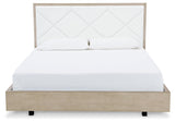 Wendora Bisque/white King Upholstered Bed - Ella Furniture