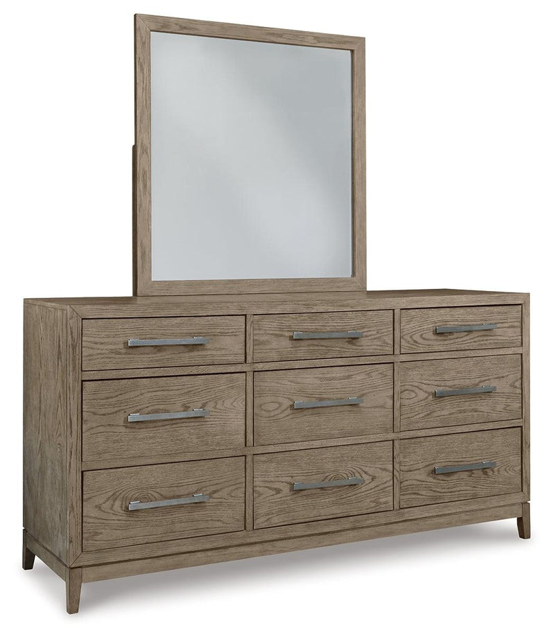 Chrestner Gray Dresser And Mirror - Ella Furniture
