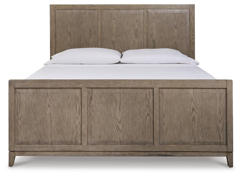 Chrestner Gray King Panel Bed - Ella Furniture