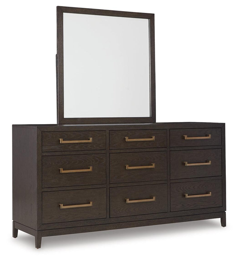 Burkhaus Brown Dresser And Mirror - Ella Furniture