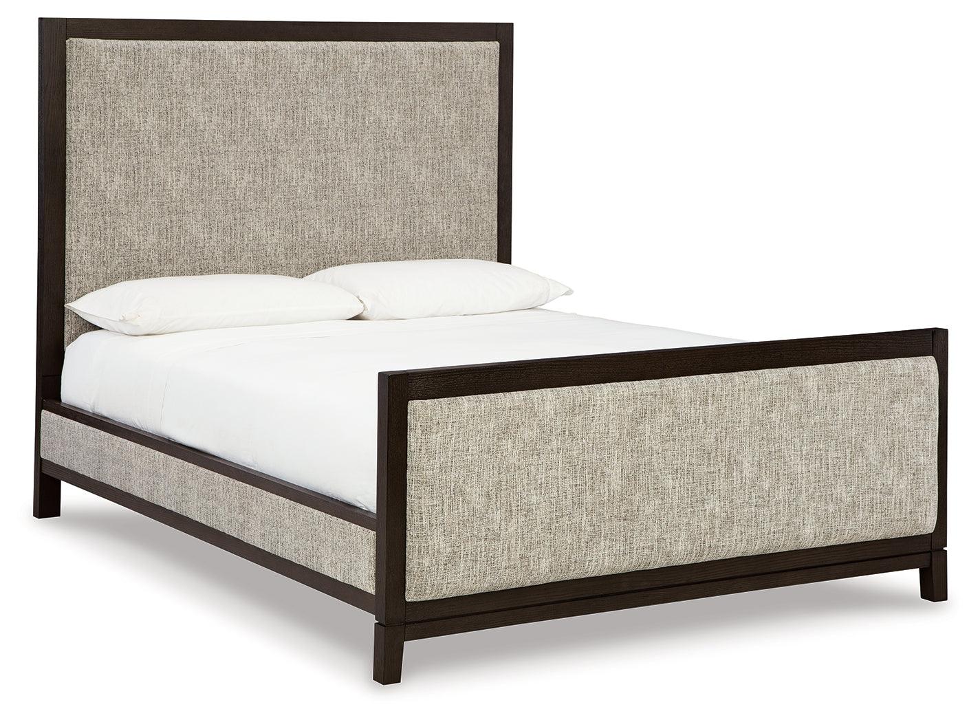 Burkhaus Brown Queen Upholstered Bed - Ella Furniture