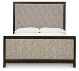 Burkhaus Brown Queen Upholstered Bed - Ella Furniture