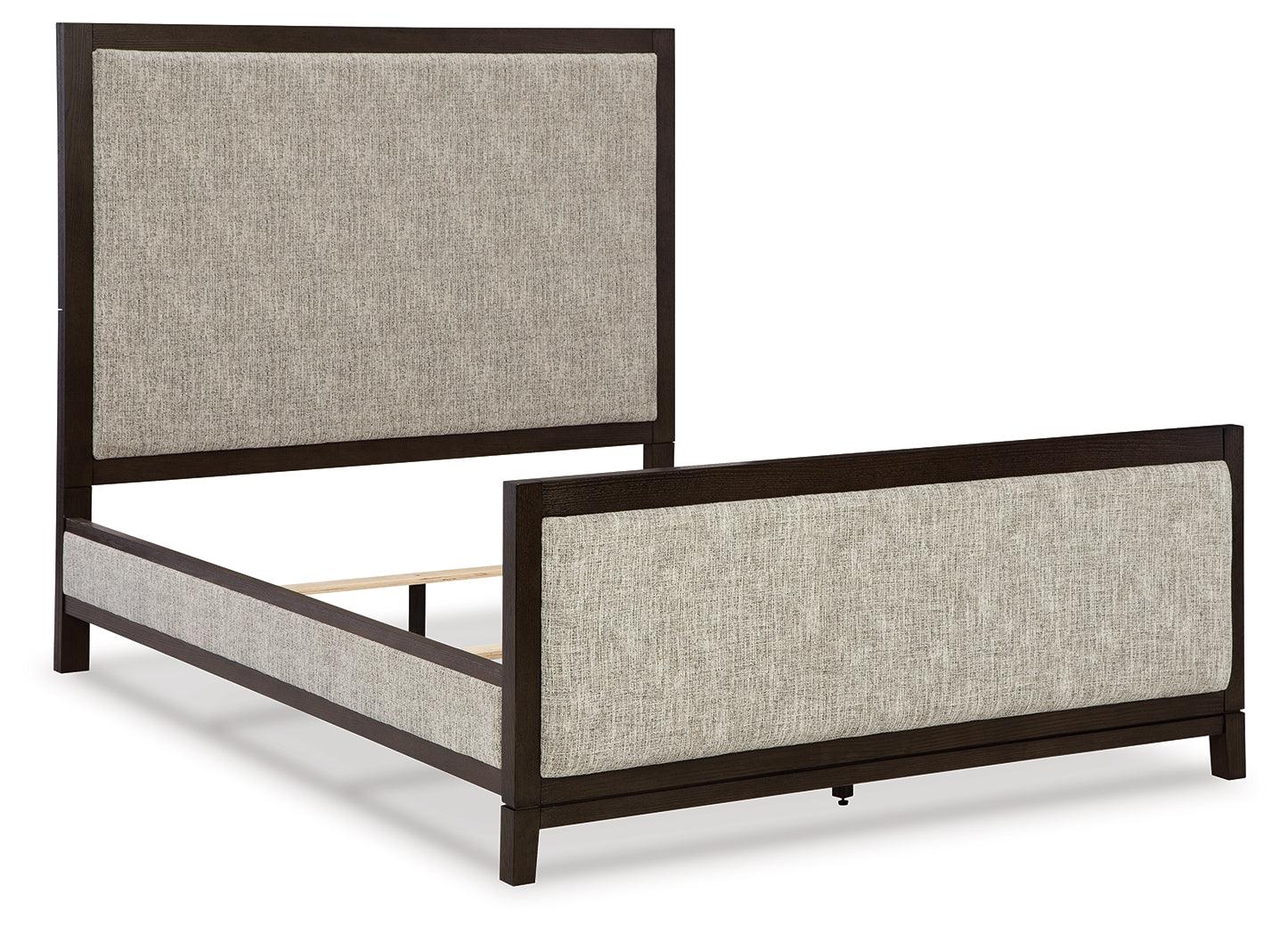 Burkhaus Brown Queen Upholstered Bed - Ella Furniture