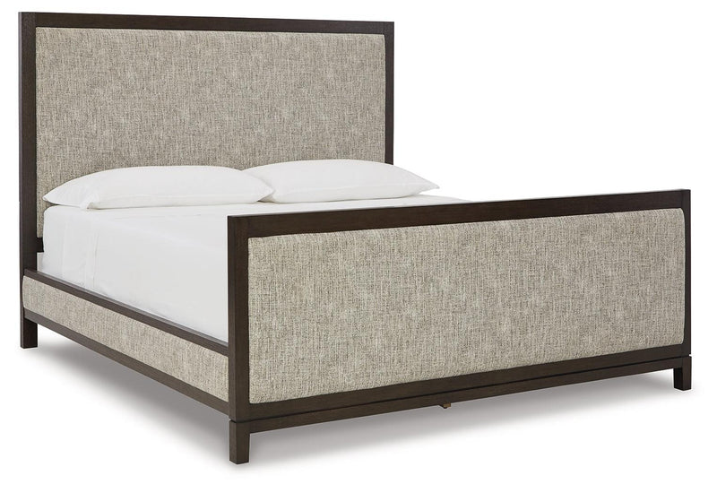 Burkhaus Brown King Upholstered Bed - Ella Furniture