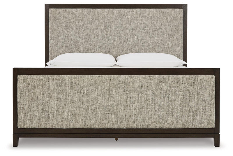 Burkhaus Brown Queen Upholstered Bed - Ella Furniture
