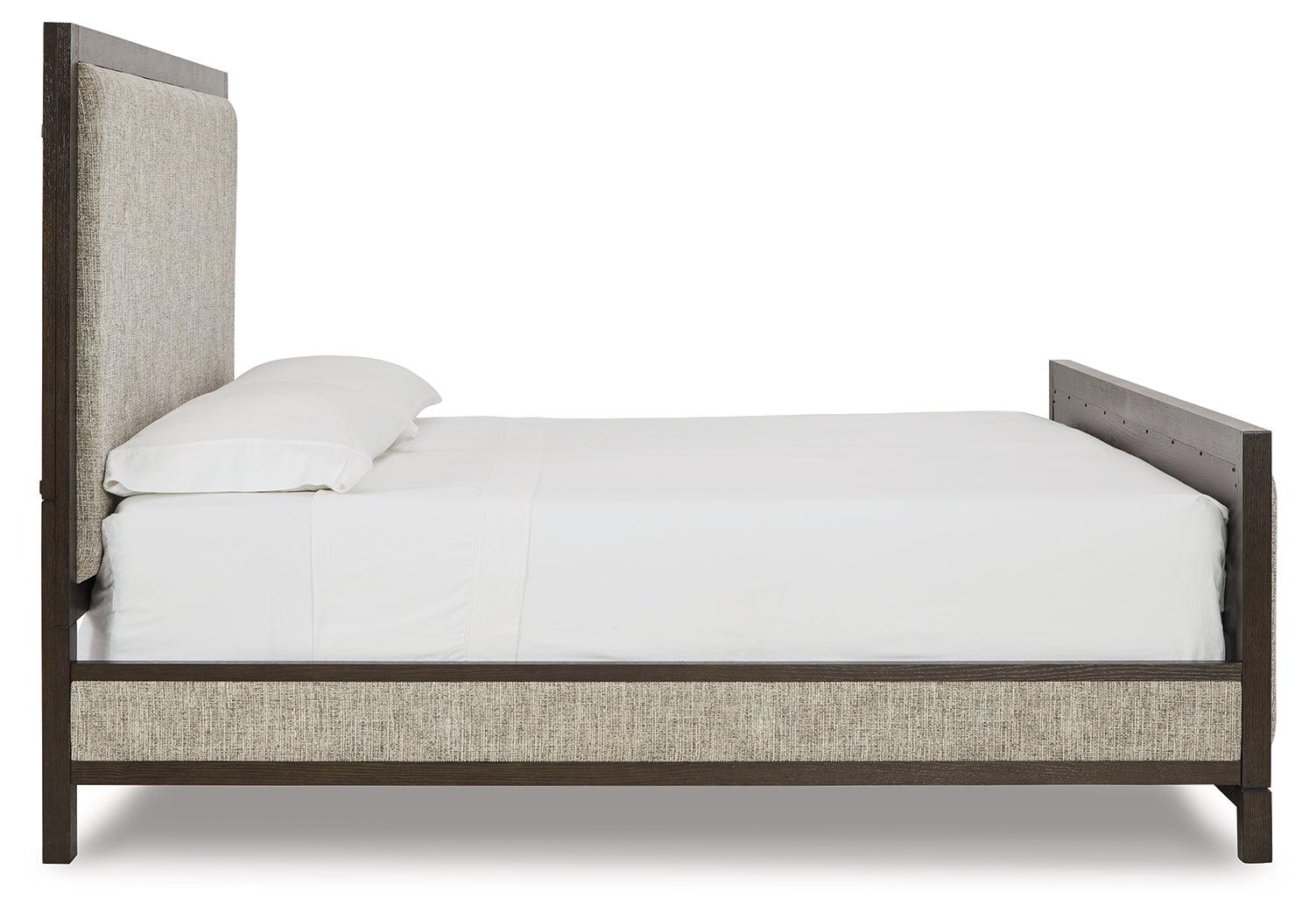 Burkhaus Brown King Upholstered Bed - Ella Furniture