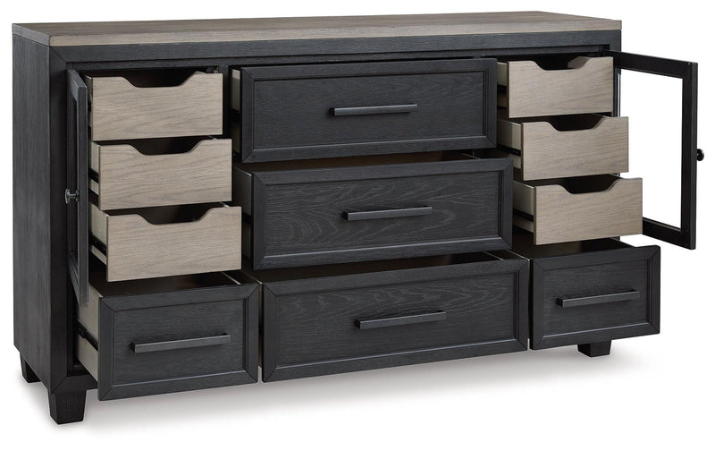 Foyland Black/brown Dresser - Ella Furniture