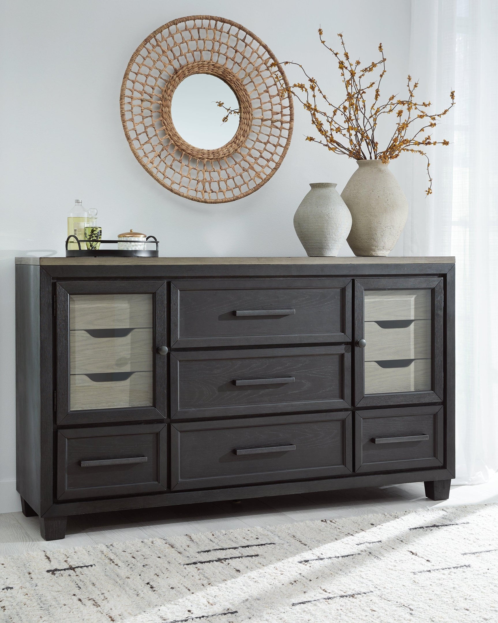 Foyland Black/brown Dresser - Ella Furniture
