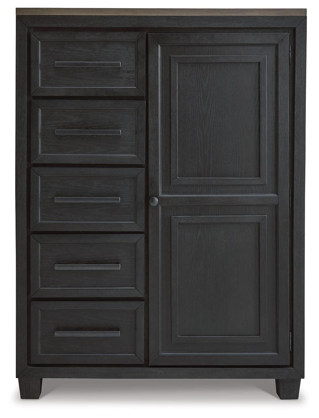 Foyland Black/brown Door Chest - Ella Furniture
