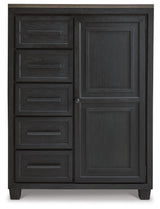 Foyland Black/brown Door Chest - Ella Furniture