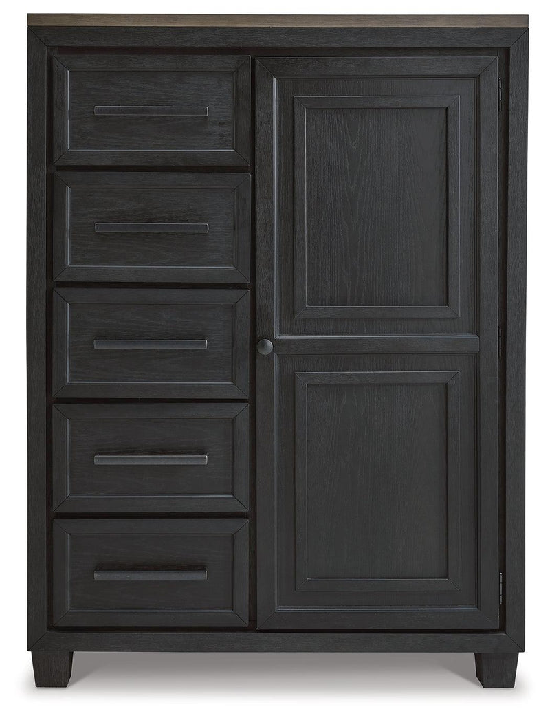 Foyland Black/brown Door Chest - Ella Furniture