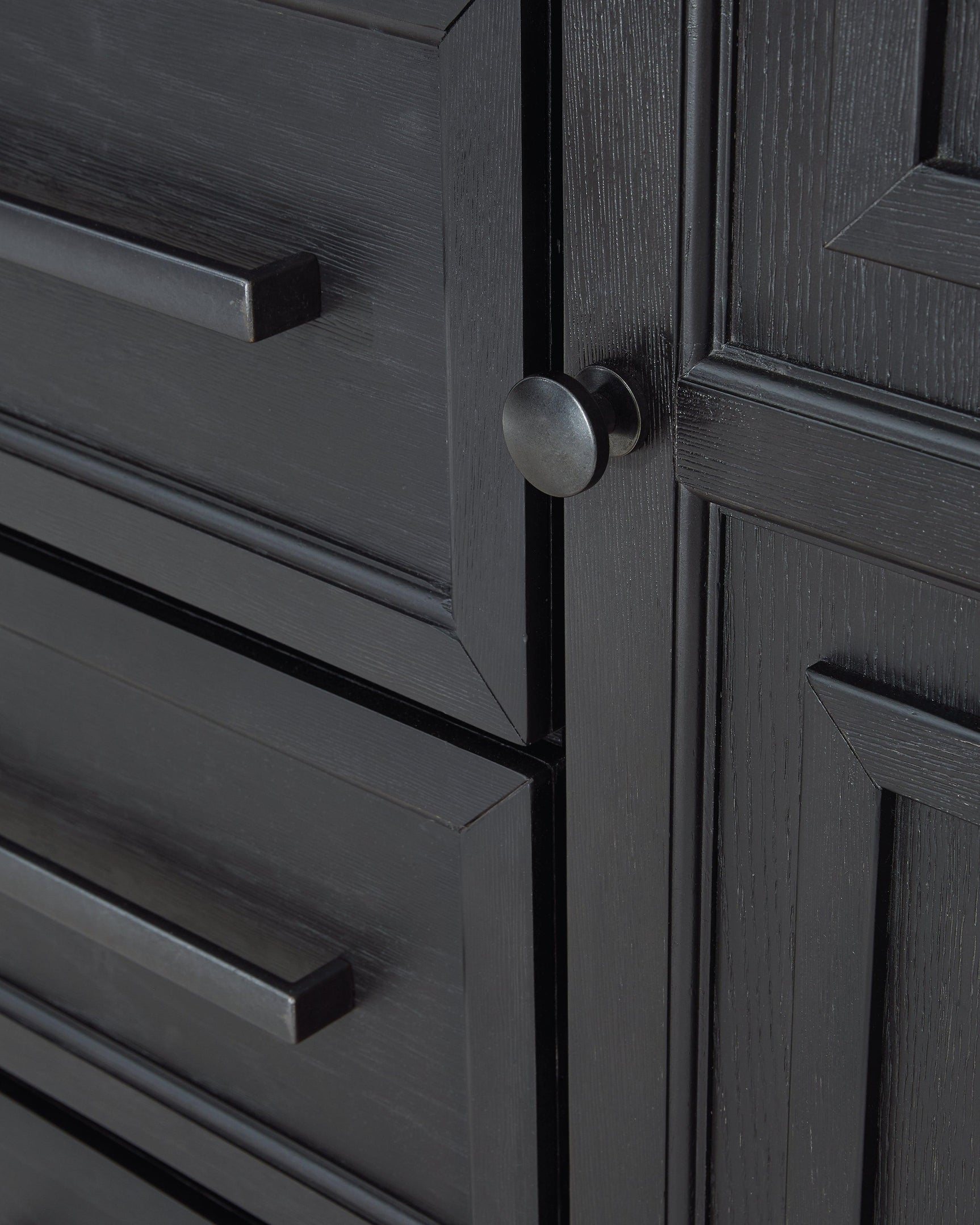 Foyland Black/brown Door Chest - Ella Furniture